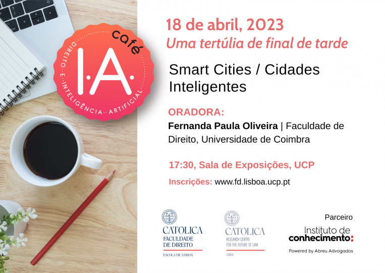 Cartaz - Café IA - Smart Cities / Cidades Inteligentes