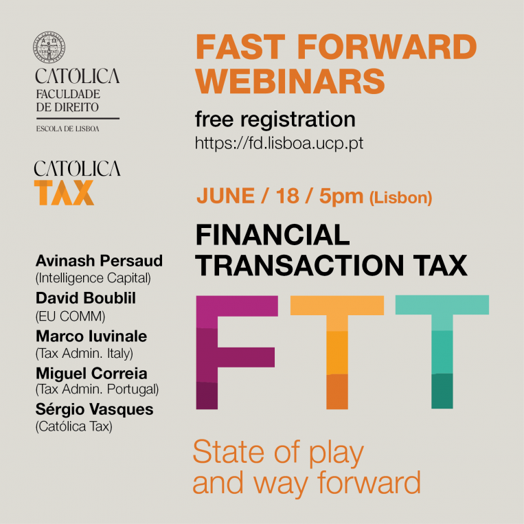 Cartaz - Fast Foward Webinars - Financial transaction Tax