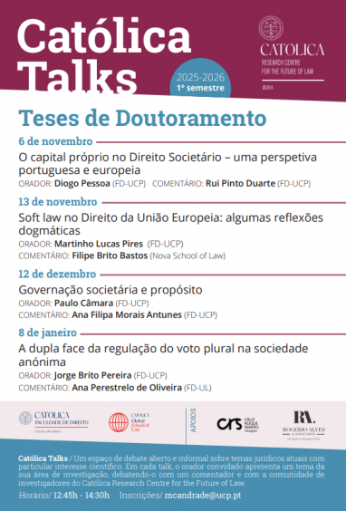 Católica Talks | Programa do 1.º Semestre já disponível!